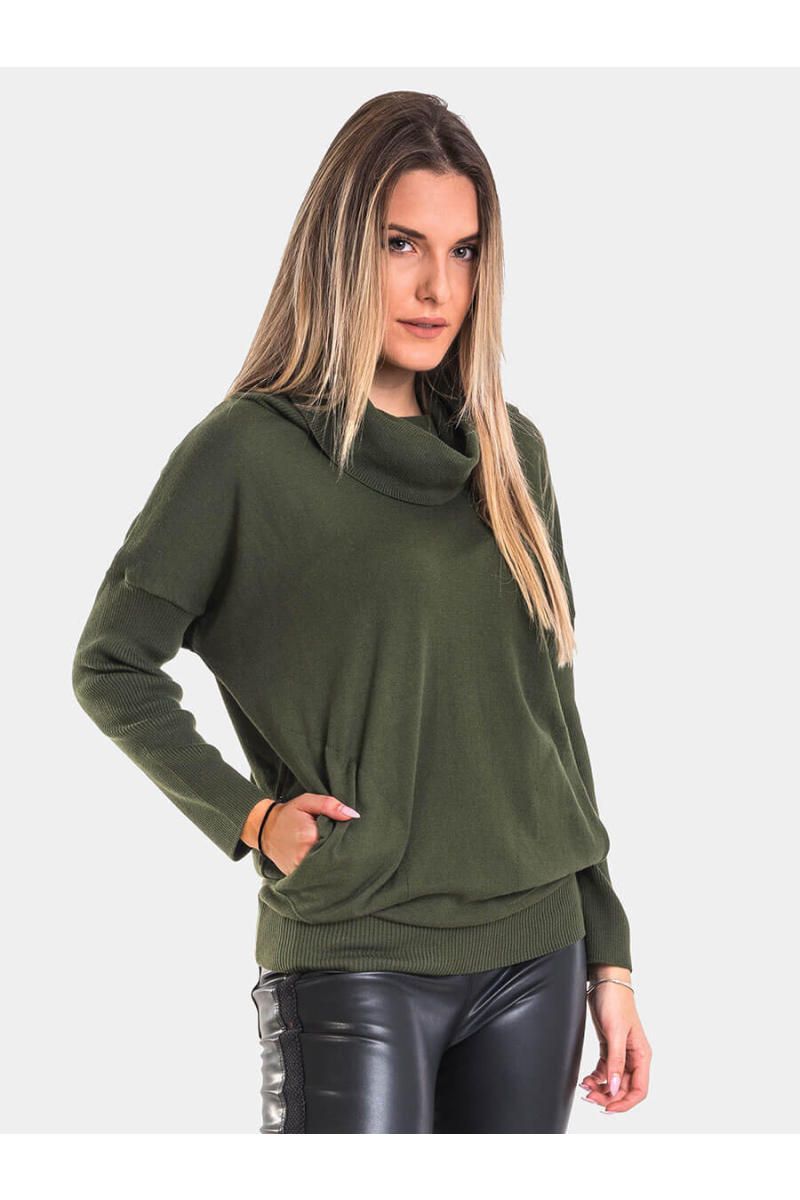 Дамска блуза шал яка 18576-06 INDIGO Fashion