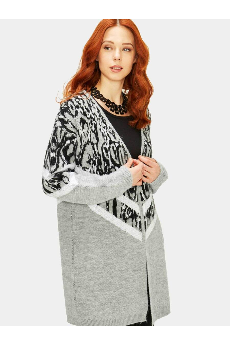 Сива дамска жилетка 850624 INDIGO Fashion