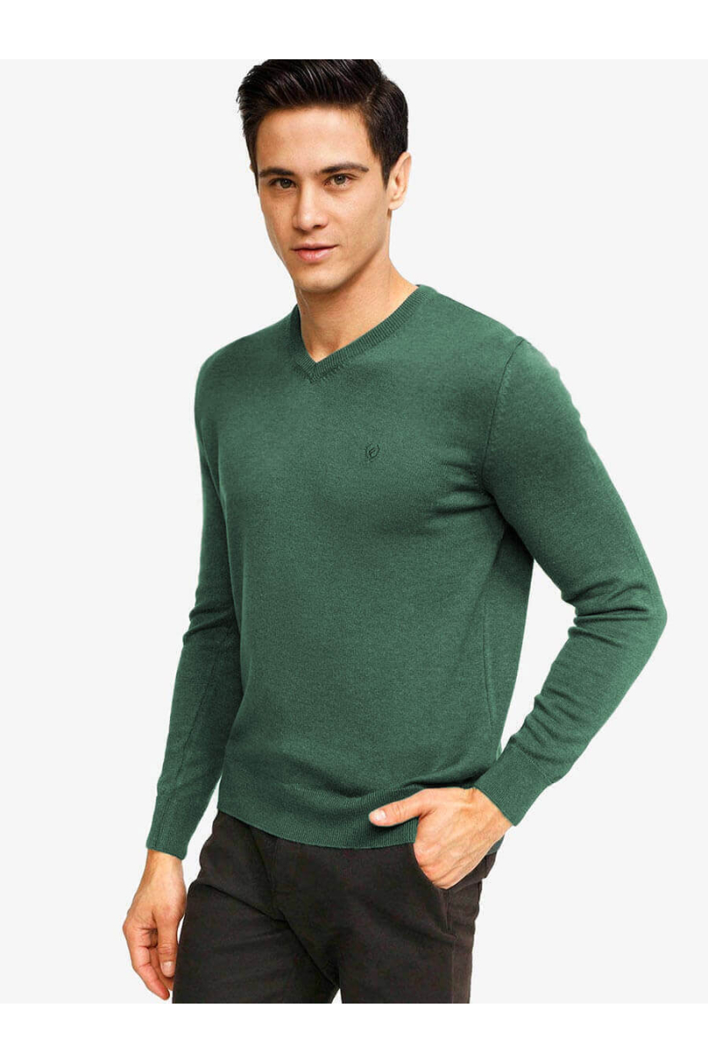 Зелен мъжки пуловер 33004 INDIGO Fshion