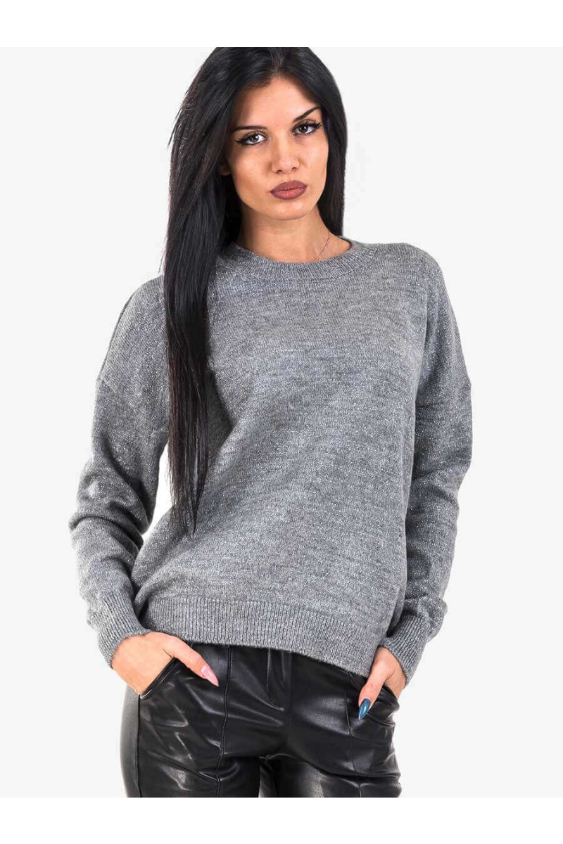 Дамски пуловер с паднал ръкав 1975-13 INDIGO Fashion