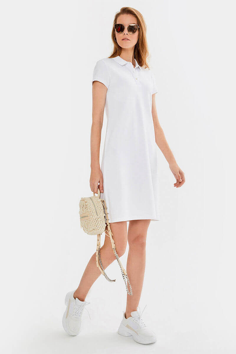 Бяла спортна рокля 285599 INDIGO Fashion