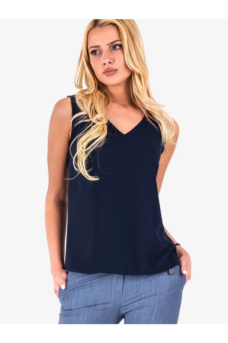 Елегантен тъмносин дамски топ 30485 INDIGO Fashion