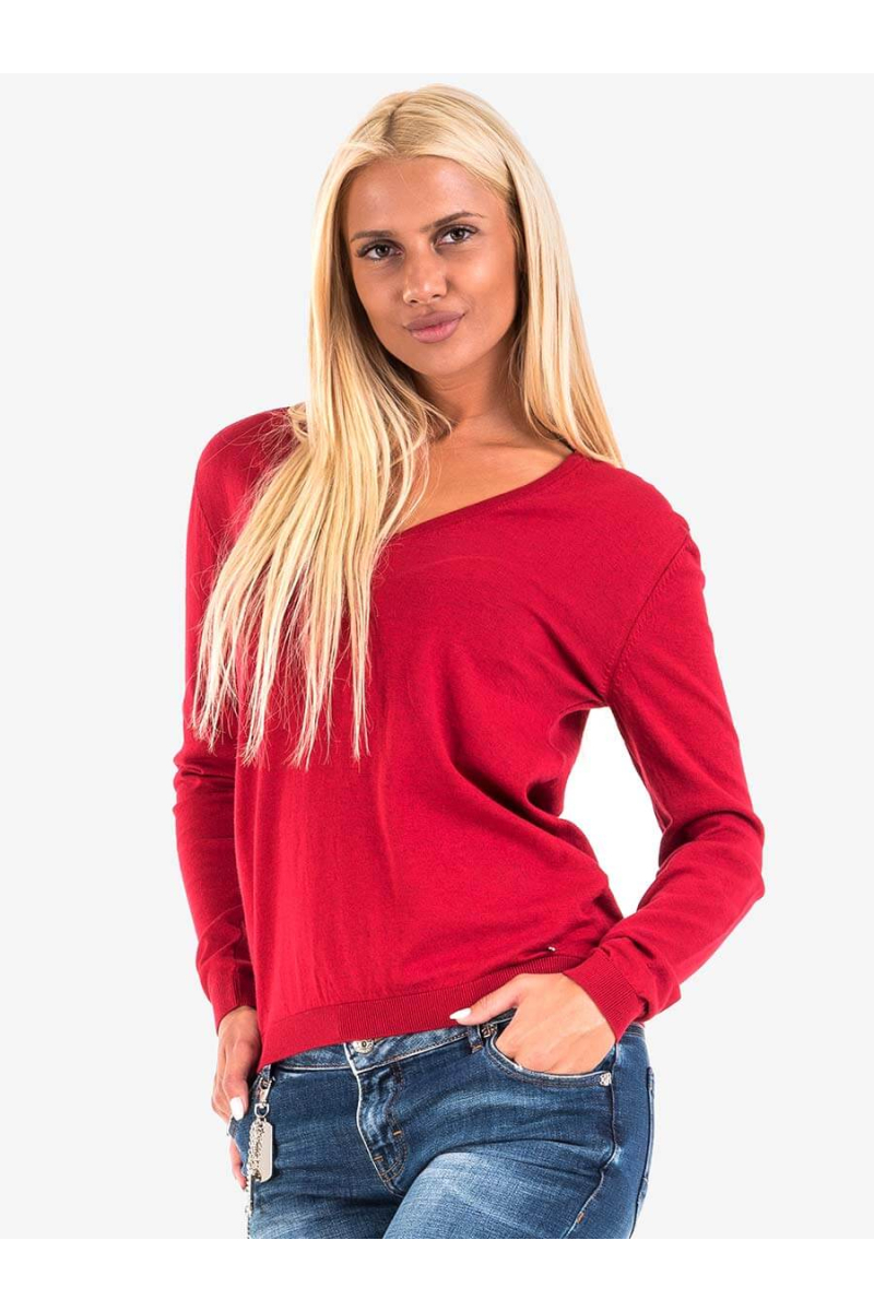 Червена дамска блуза с дълъг ръкав 850618 INDIGO Fashion