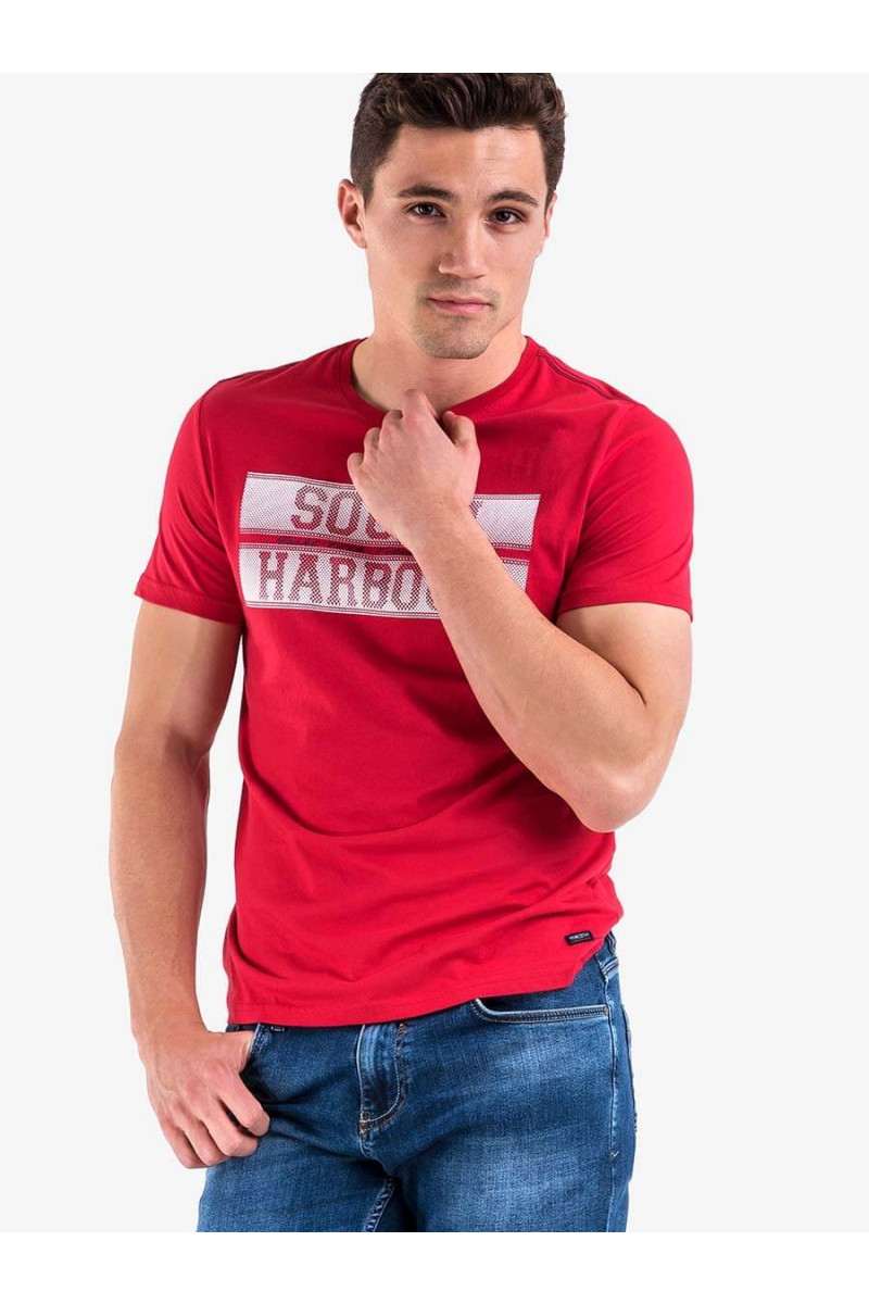Червена памучна мъжка тениска 3815 INDIGO Fashion