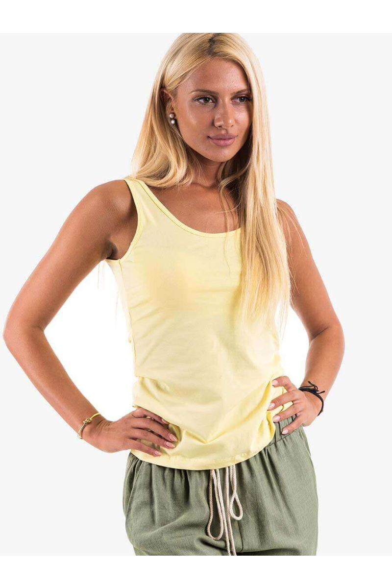 Жълт дамски потник с широка презрамка 14881 INDIGO Fashion