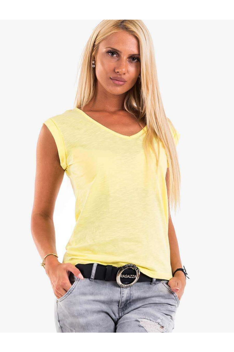 Жълта спортна блуза 12647 INDIGO Fashion