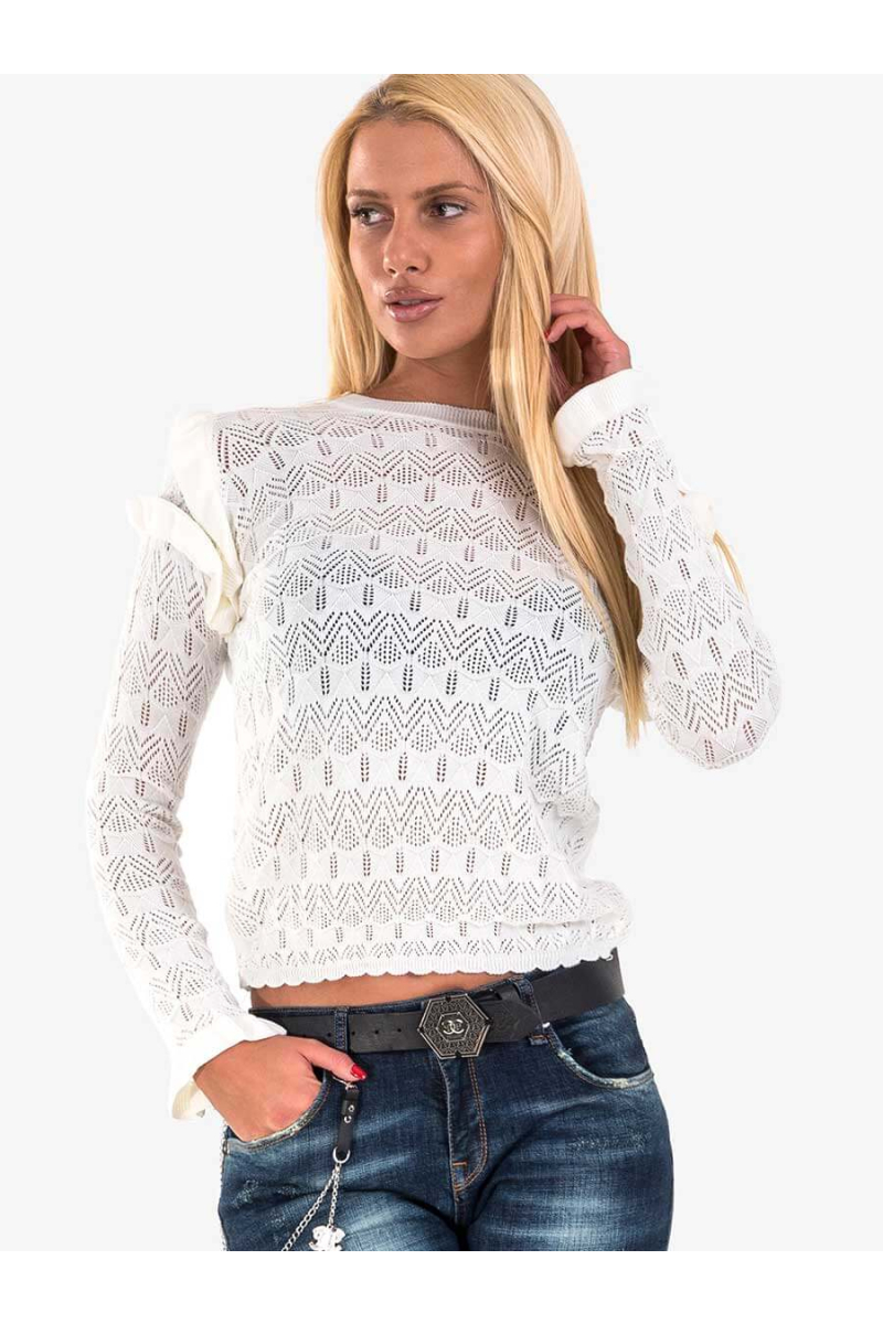 Бяла дамска блуза 1870 INDIGO Fashion