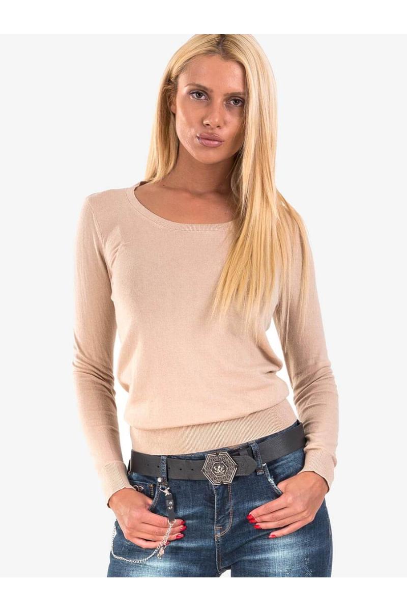 Бежова дамска блуза POL02 INDIGO Fashion