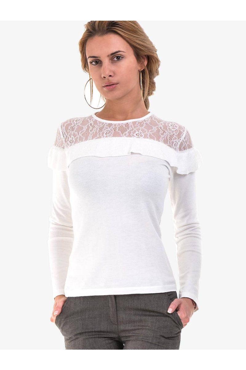 Дамска блуза с дантела STAMINA 18733 INDIGO Fashion