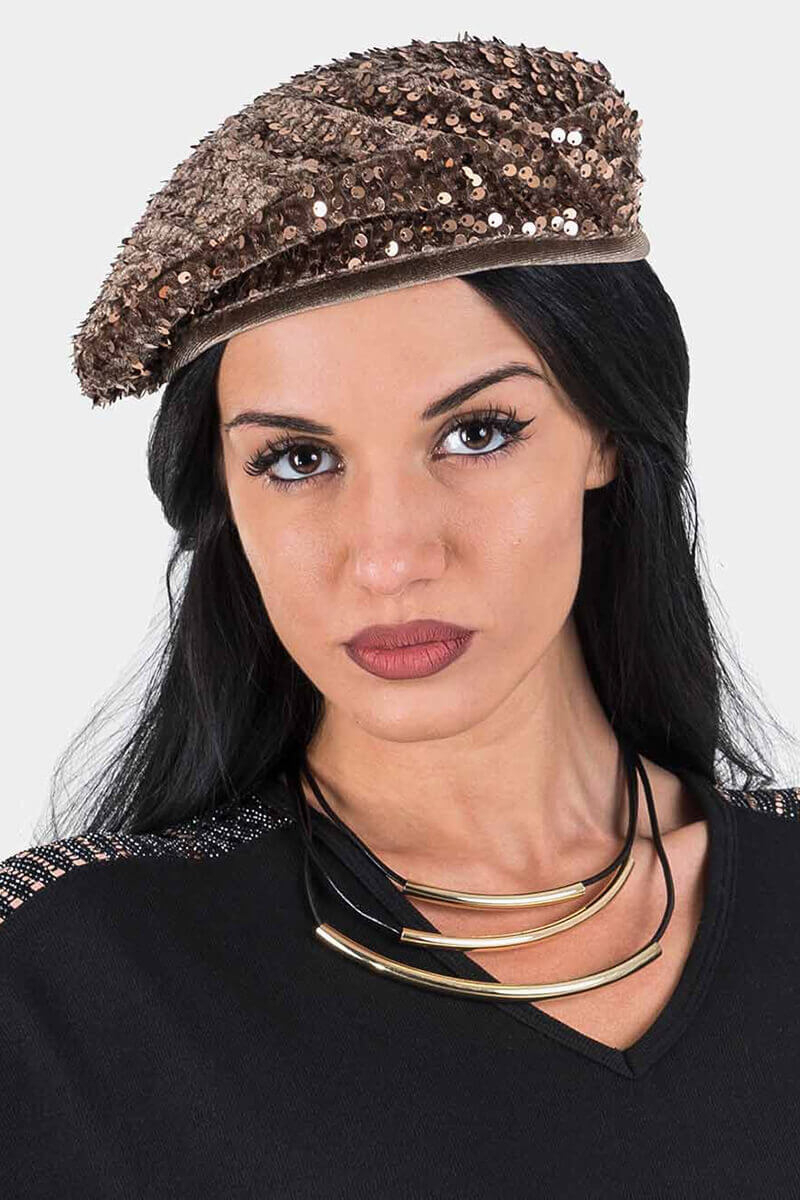 Дамска барета - бежова 11426 INDIGO Fashion