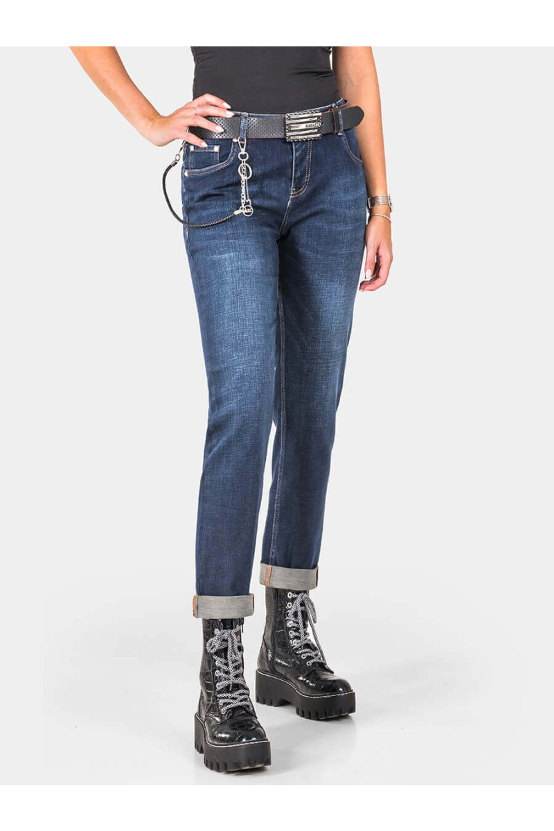 Бойфренд дамски дънки 6346-79 INDIGO Fashion