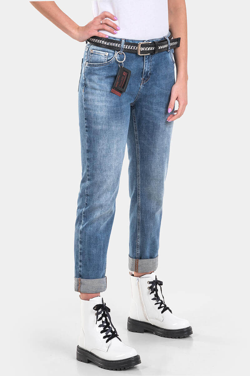 Бойфренд дамски дънки 6357-76 INDIGO Fashion
