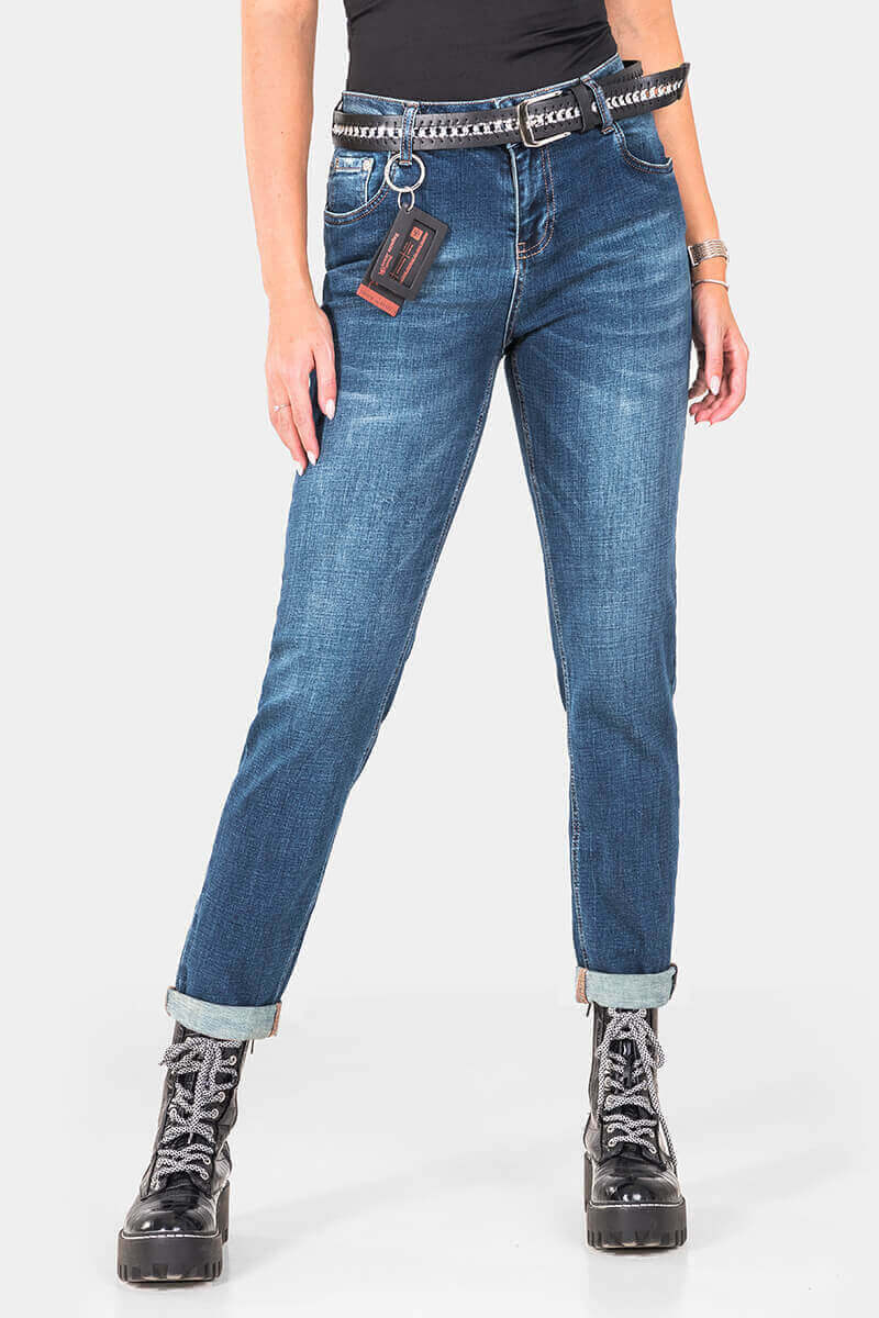 Бойфренд дамски дънки 6357-78 INDIGO Fashion