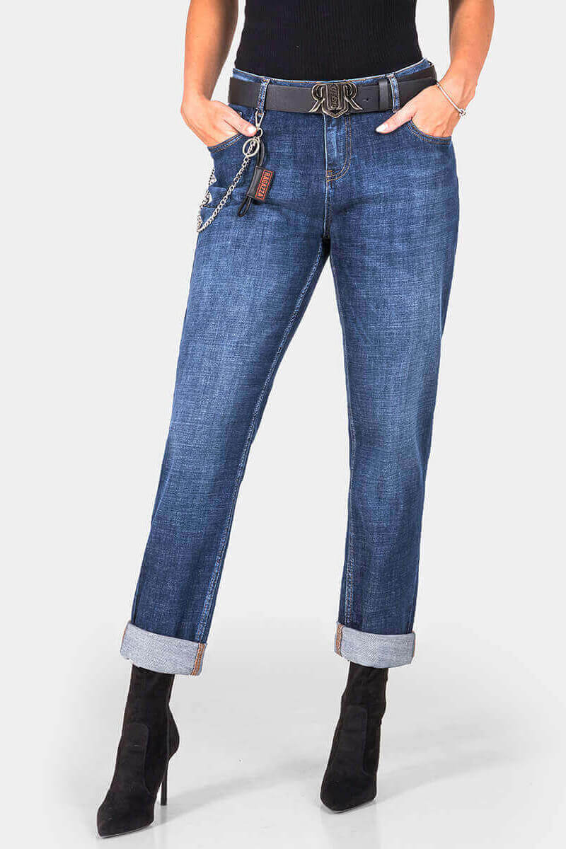 Бойфренд дамски дънки 6378-79 INDIGO Fashion