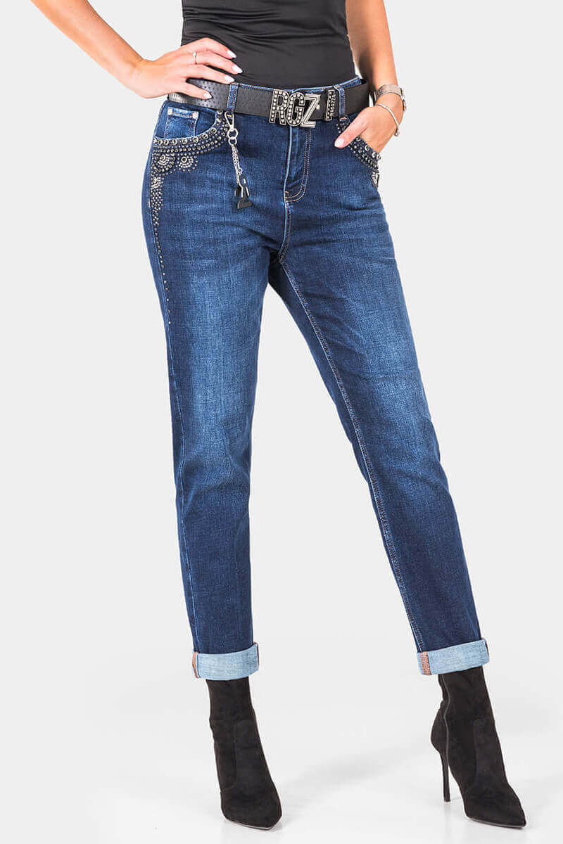 Бойфренд дамски дънки 9363 INDIGO Fashion