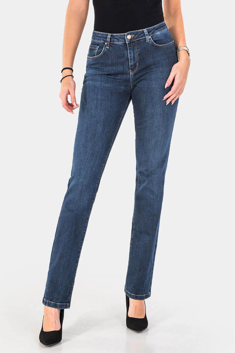 Прави дамски дънки Kelly 6515-78 INDIGO Fashion