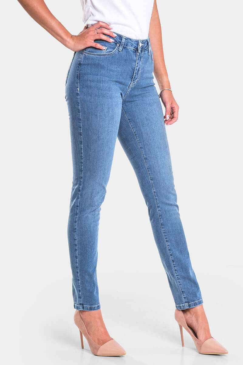 Слим фит дамски дънки Anna 6624 INDIGO Fashion