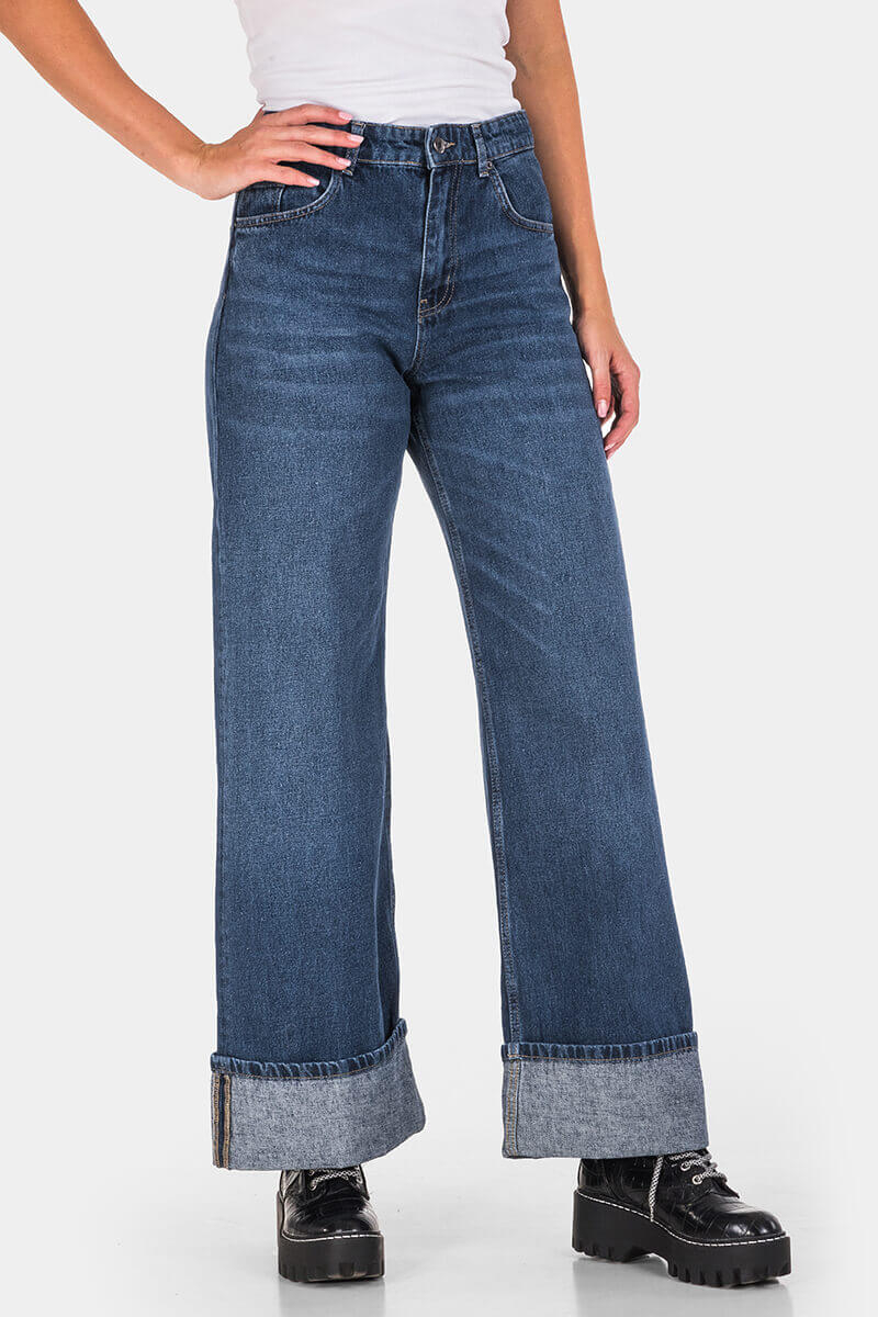 Wide Leg дамски дънки 7647-77 Lacarino