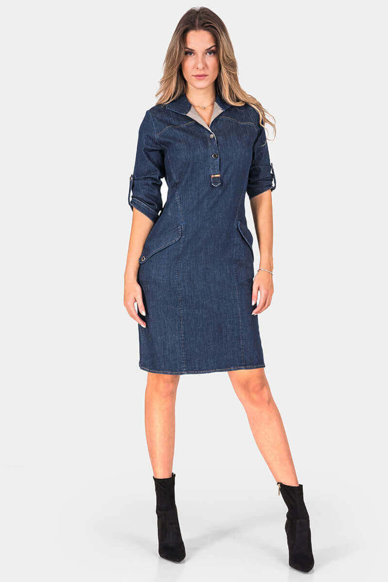 Рокля деним 21635-78 INDIGO Fashion