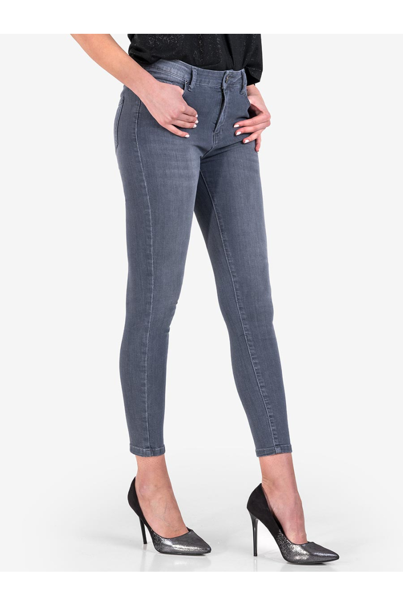 Дамски сиви дънки - слим фит модел 5121 INDIGO Fashion