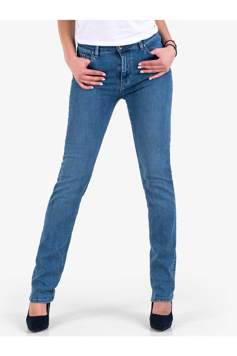Дамски класически дънки в цвят деним 5249 INDIGO Fashion