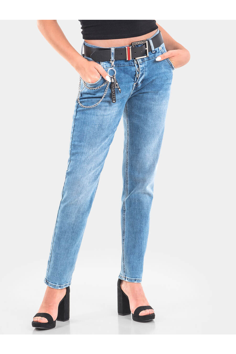 Бойфренд дамски дънки 6011  INDIGO Fashion