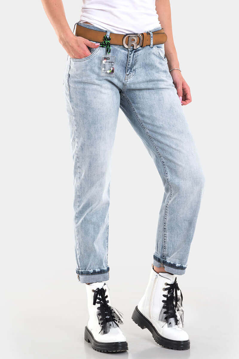 Бойфренд дамски дънки 6010 INDIGO Fashion