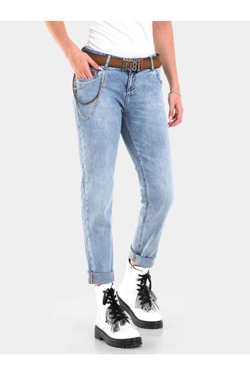 Бойфренд дамски дънки 6087A INDIGO Fashion