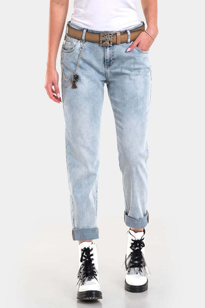 Бойфренд дамски дънки 6111A INDIGO Fashion