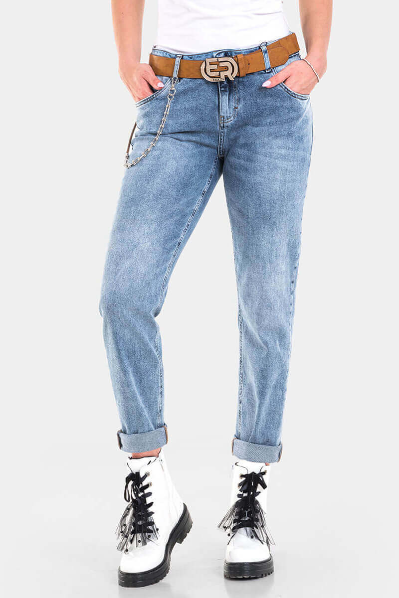 Бойфренд дамски дънки 6269 INDIGO Fashion