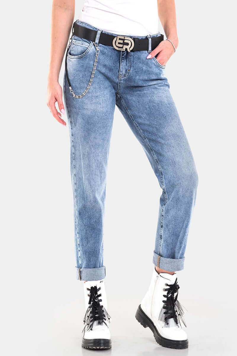 Бойфренд дамски дънки 6269A INDIGO Fashion