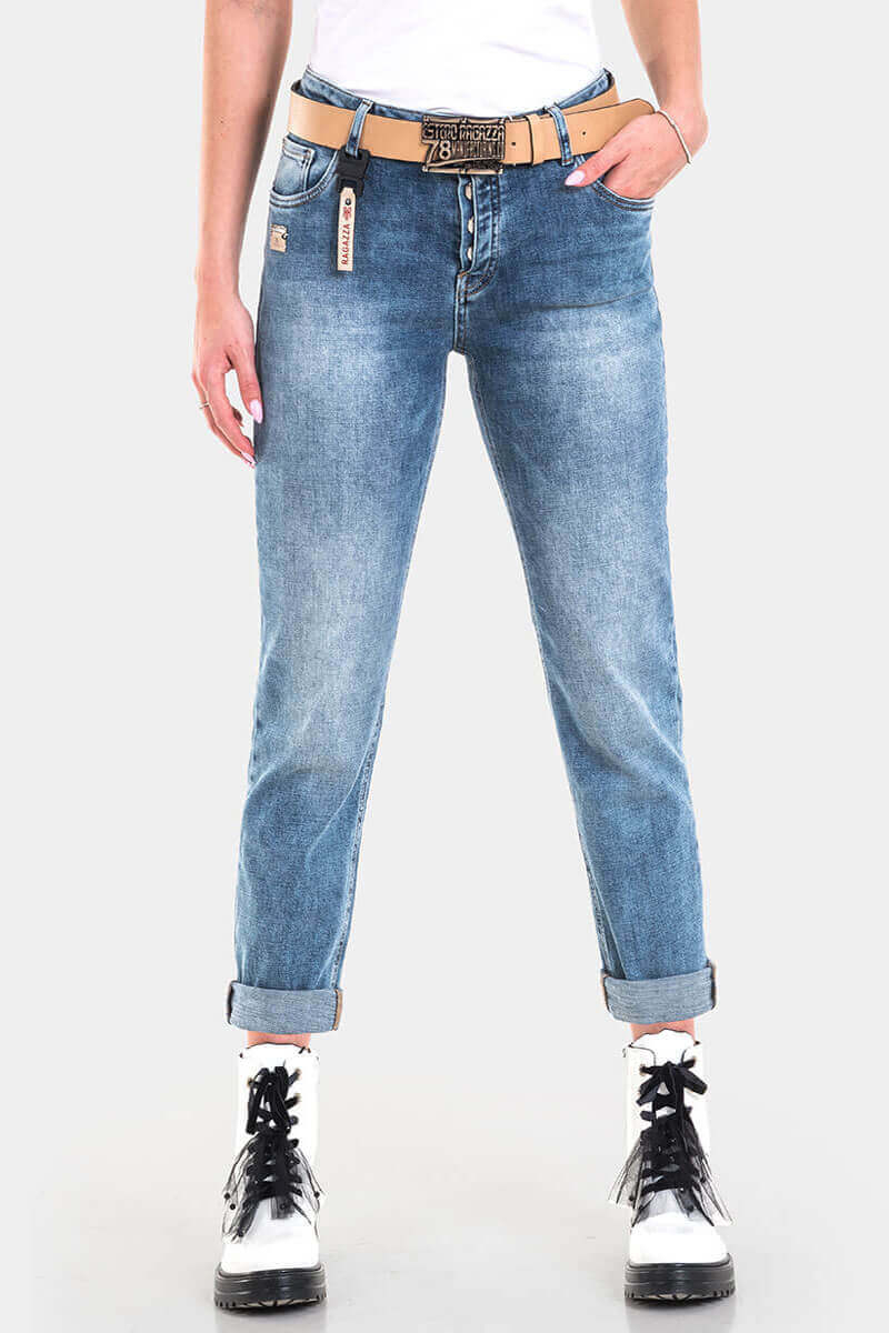 Бойфренд дамски дънки 6290 INDIGO Fashion