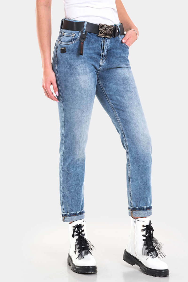 Бойфренд дамски дънки 6290A INDIGO Fashion