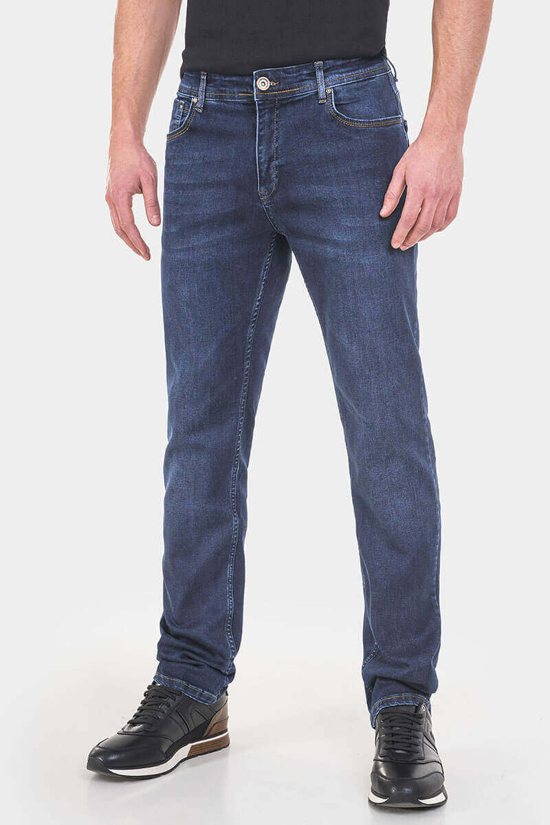 Прави мъжки дънки 5272 INDIGO Fashion