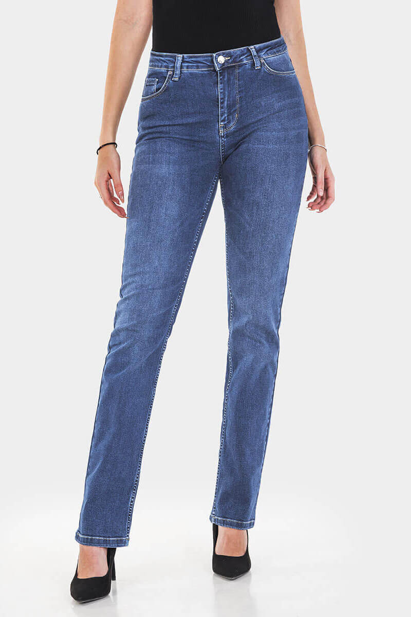 Прави дамски дънки 5767 INDIGO Fashion