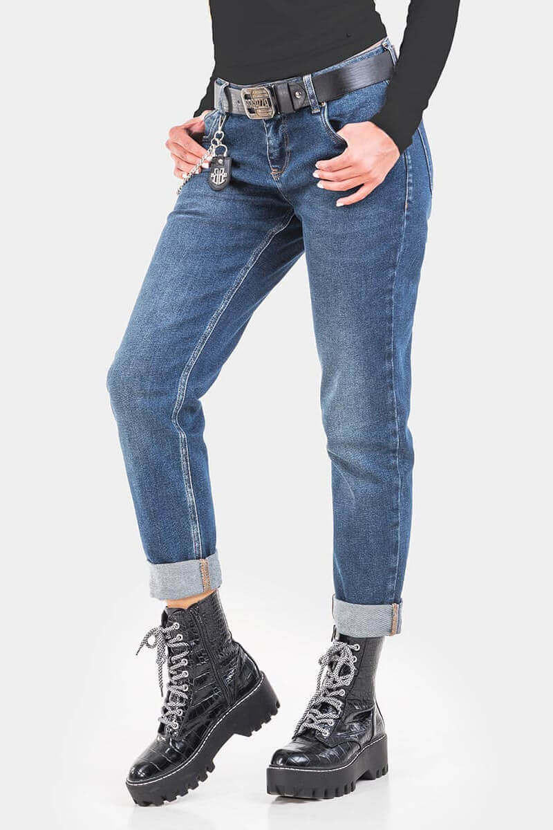 Бойфренд дамски дънки 6161 INDIGO Fashion