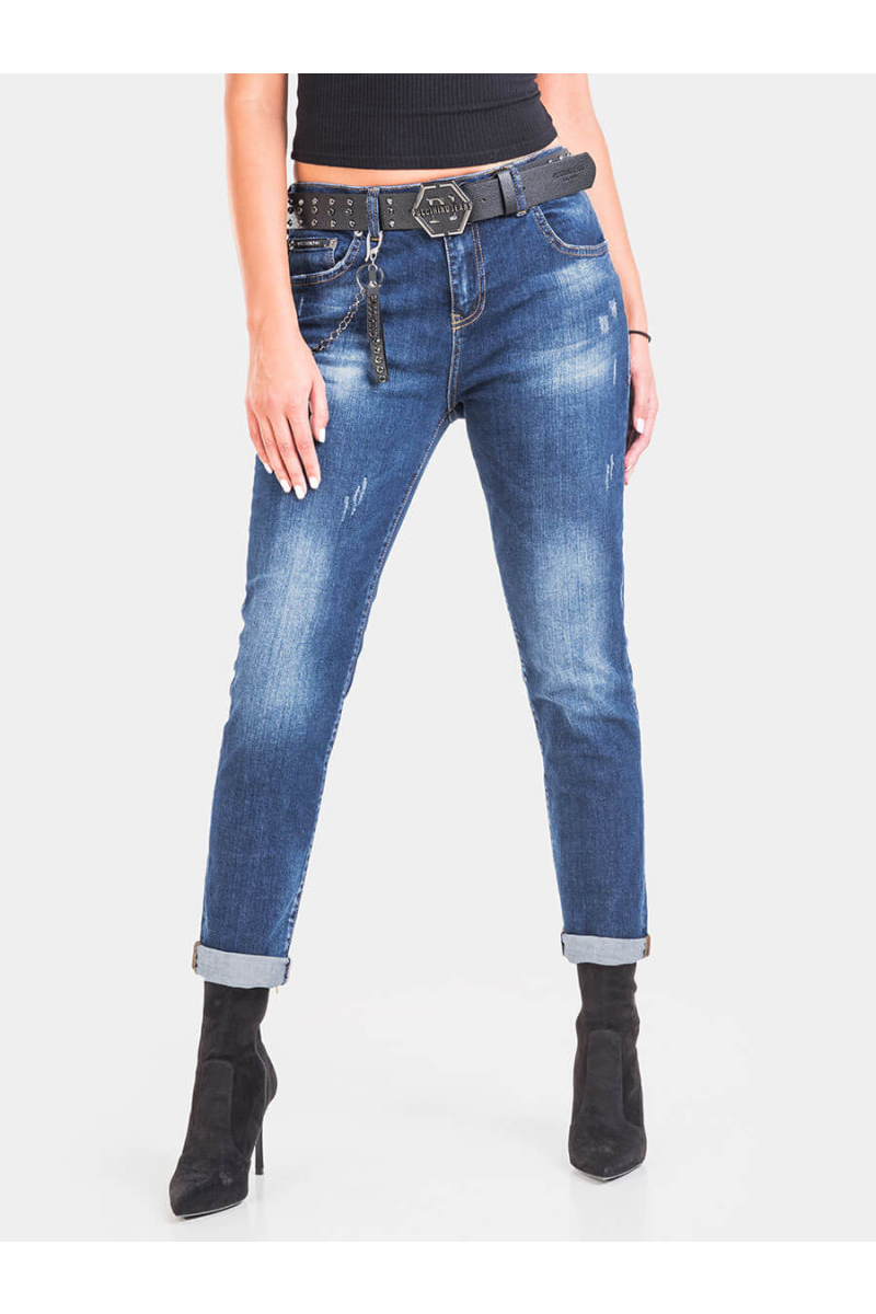 Бойфренд дамски дънки 50185 INDIGO Fashion