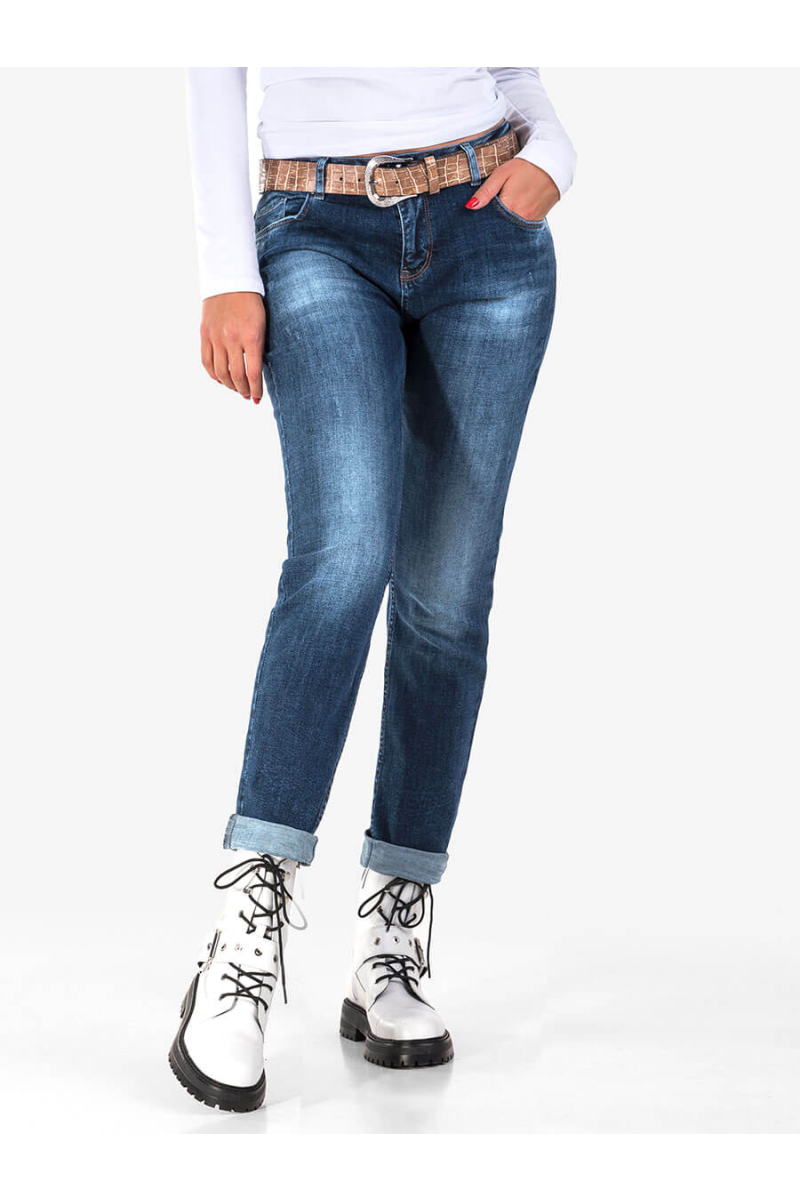 Бойфренд дамски дънки 5585 INDIGO Fashion