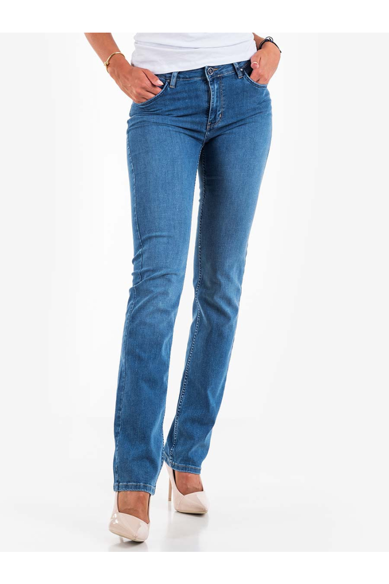 Дамски класически прави дънки - цвят деним 5327 INDIGO Fashion