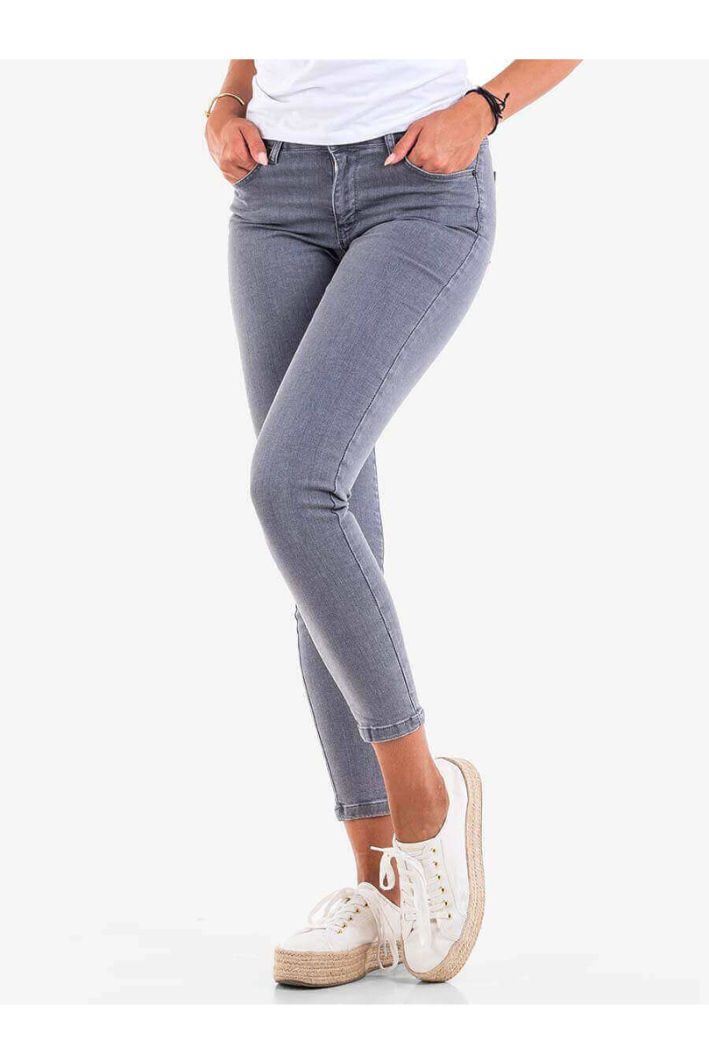 Дамски сиви слим фит дънки B5121 INDIGO Fashion