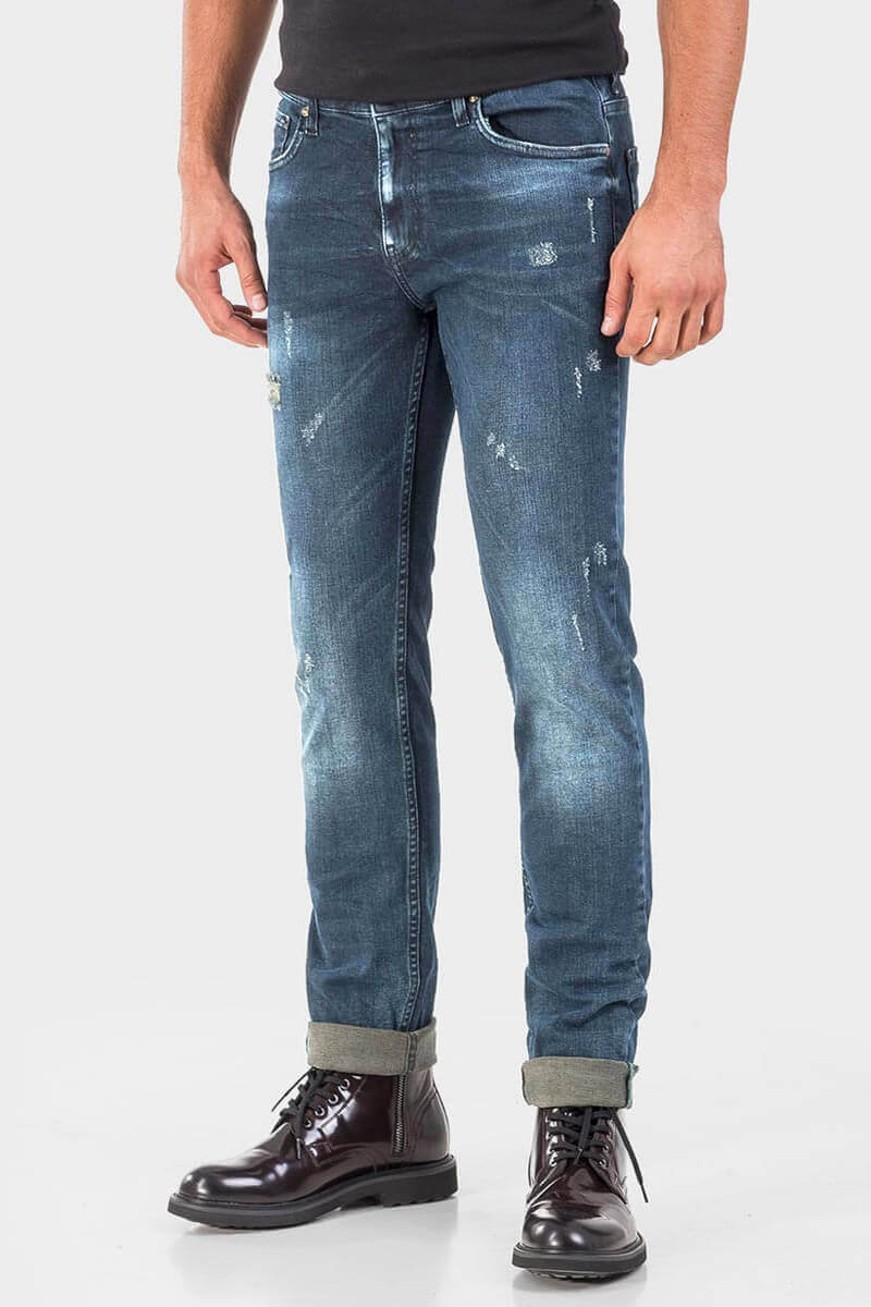 Слим фит мъжки дънки 3246 INDIGO Fashion