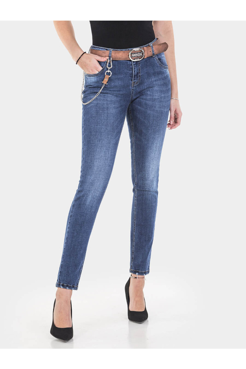 Слим фит дамски дънки 6158A INDIGO Fashion