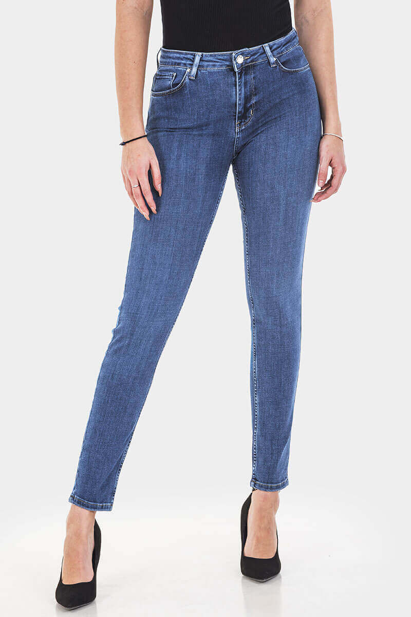 Слим фит дамски дънки 5299 INDIGO Fashion 