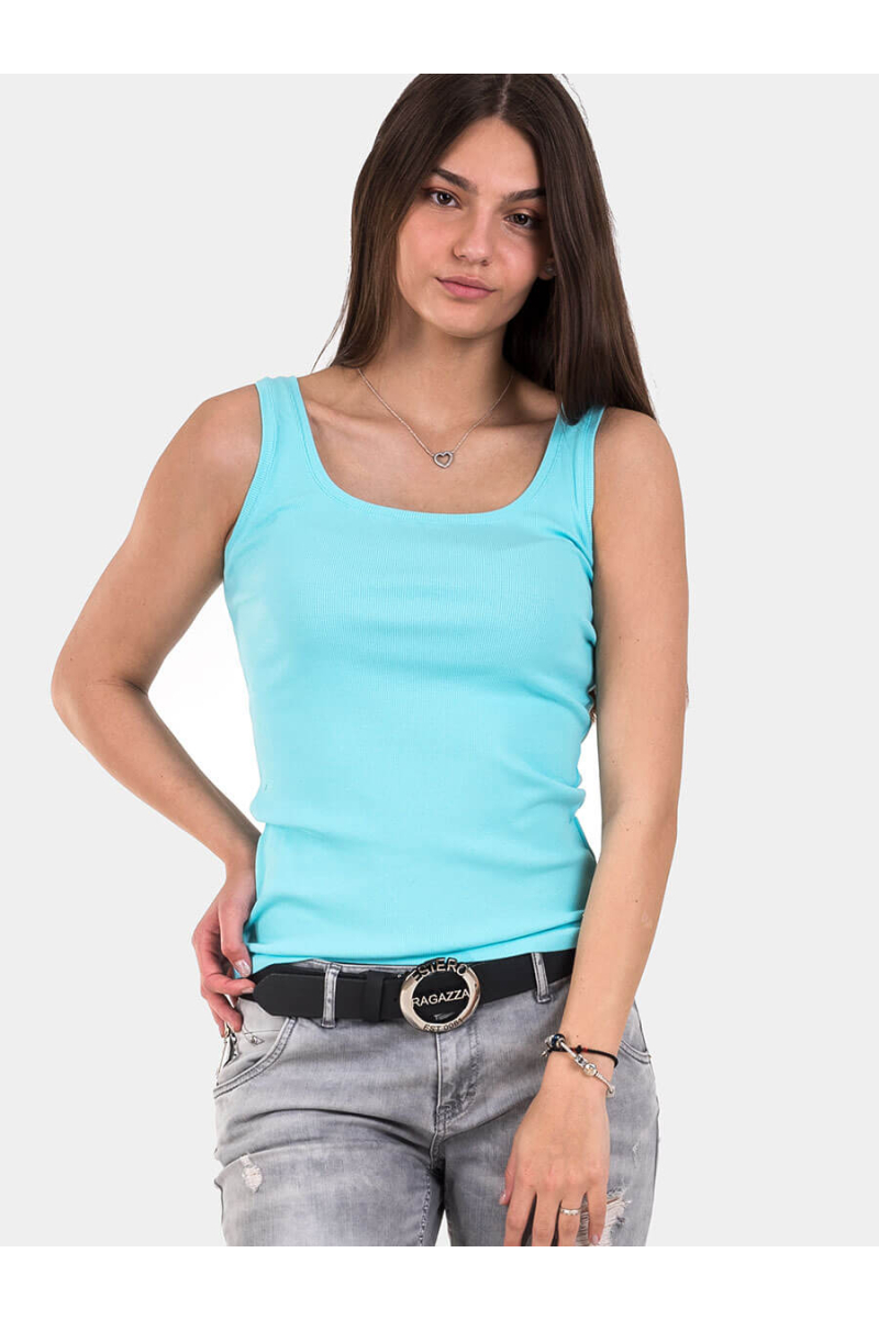 Светлосин рипсен дамски потник 601612 INDIGO Fashion