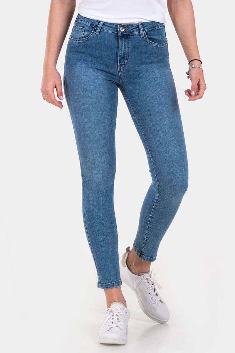 Дамски слим фит дънки 5251 INDIGO Fashion