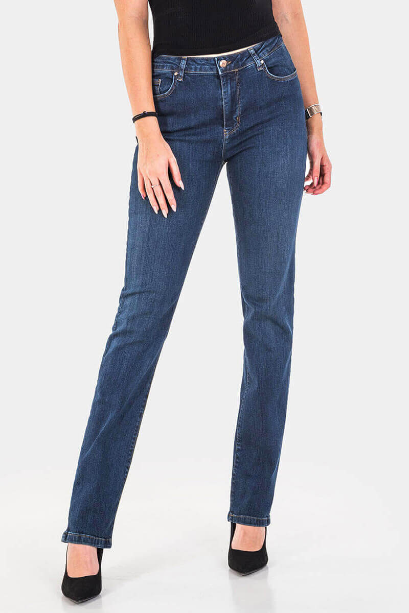 Прави дамски дънки 6016 INDIGO Fashion