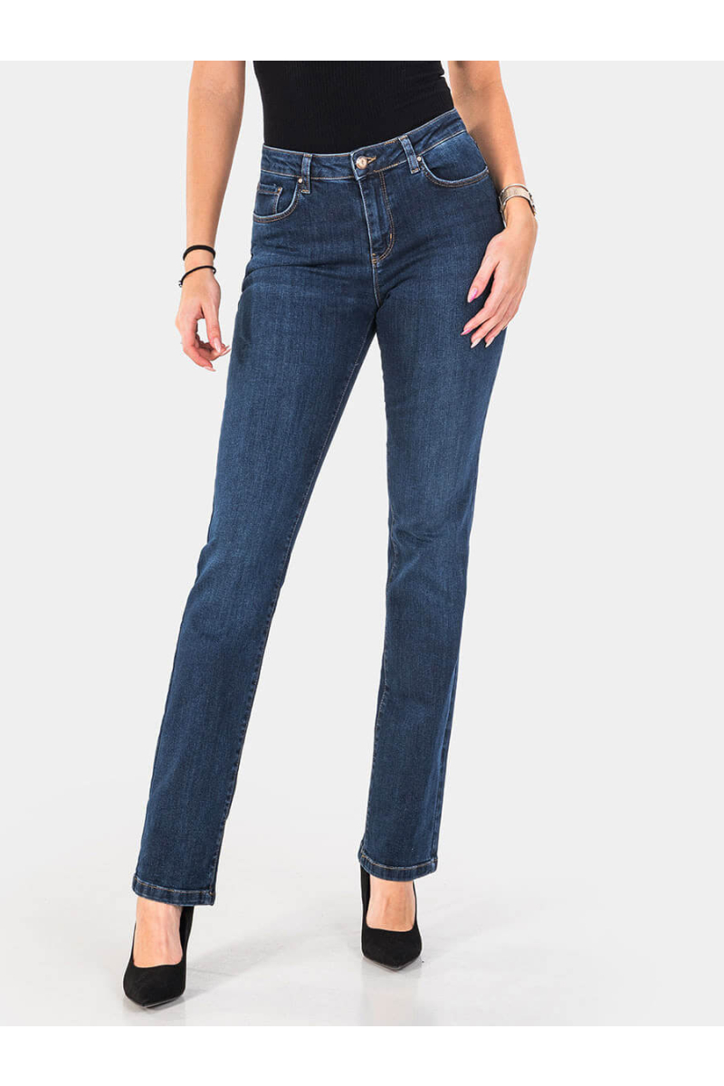 Прави дамски дънки 6050 INDIGO Fashion