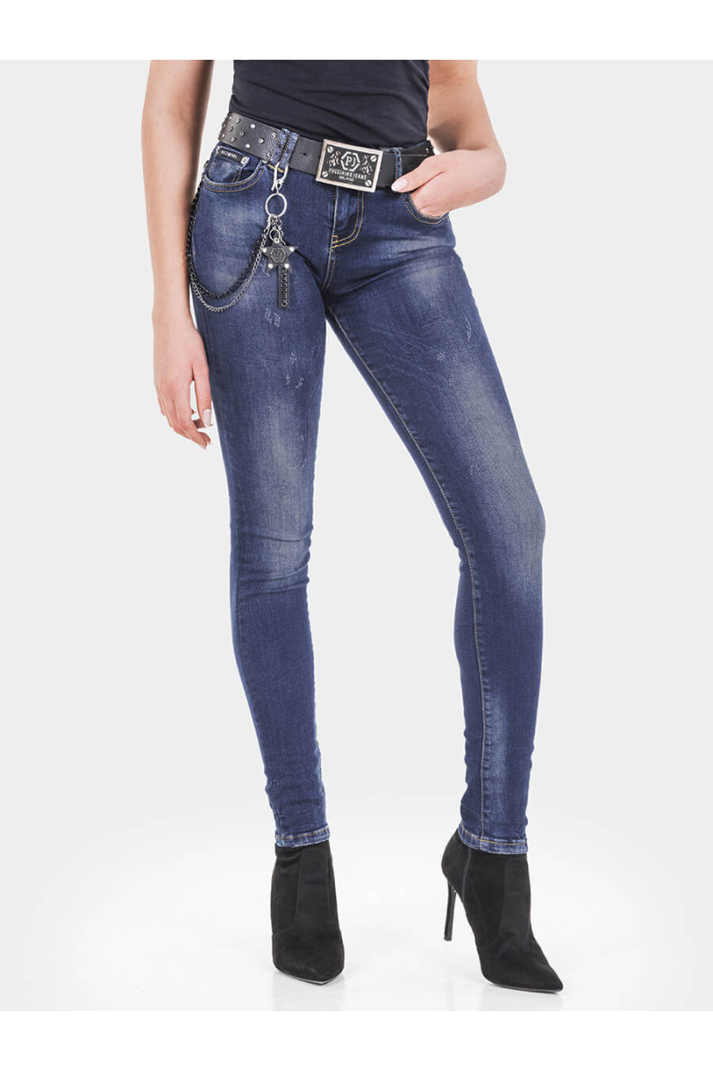 Слим фит дамски дънки 30193 INDIGO Fashion