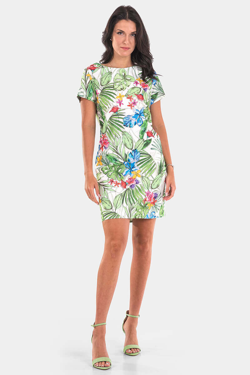 Рокля на цветя 8980-05 INDIGO Fashion