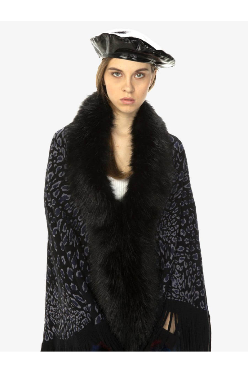 Дамска шапка тип барета - кожена 11431 INDIGO Fashion